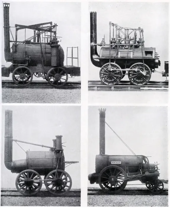 Framed Print : Early locomotives, 19th century, (c1920) Framed Print : Early locomotives, 19th century, (c1920)