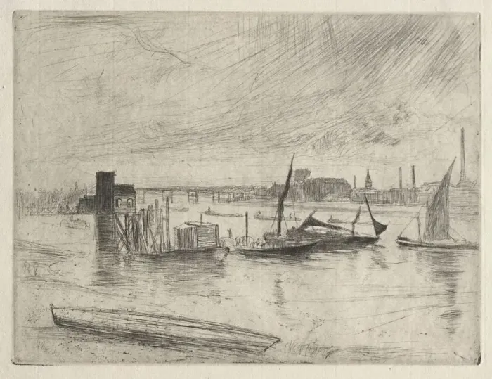 Framed Print : Early Morning Battersea, 1861. Creator: James McNeill Whistler (American, 1834-1903) Framed Print : Early Morning Battersea, 1861. Creator: James McNeill Whistler (American, 1834-1903)