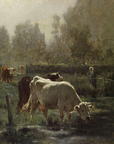 Early Morning, mid 19th century. Creator: Emile van Marcke de Lummen