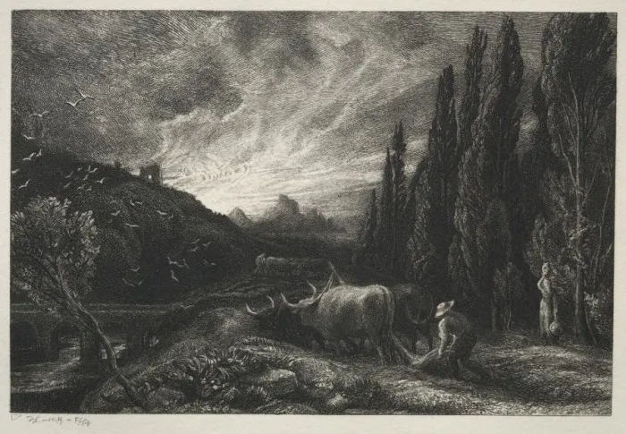 Framed Print : The Early Plowman, before 1861. Creator: Samuel Palmer (British, 1805-1881) Framed Print : The Early Plowman, before 1861. Creator: Samuel Palmer (British, 1805-1881)