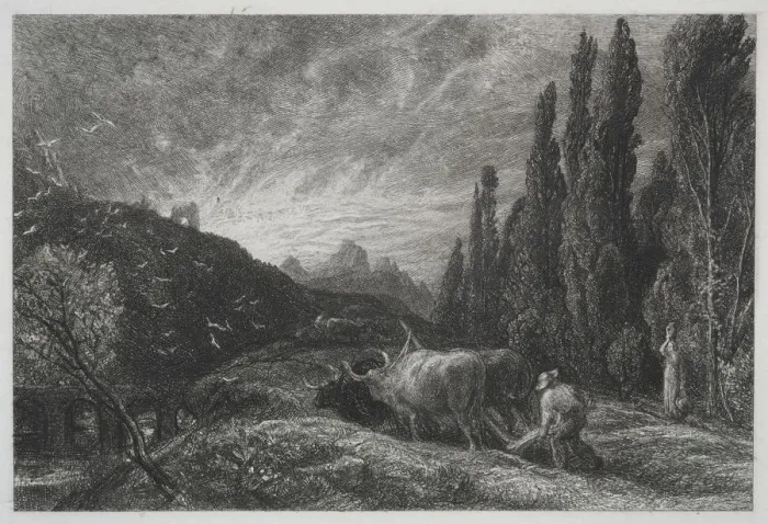 Framed Print : The Early Plowman, before 1861. Creator: Samuel Palmer (British, 1805-1881) Framed Print : The Early Plowman, before 1861. Creator: Samuel Palmer (British, 1805-1881)