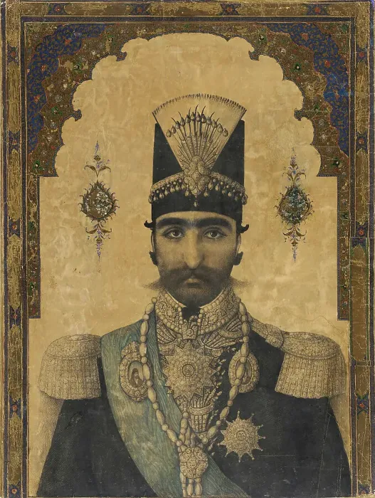 Framed Print : Early Portrait of Nasr al-Din Shah (reigned 1848-1896), c1850. Creator: Anon Framed Print : Early Portrait of Nasr al-Din Shah (reigned 1848-1896), c1850. Creator: Anon
