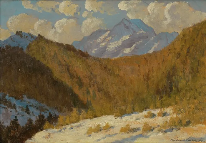 Framed Print : Early Spring in the Tatras, 1911. Creator: Ferdinand Katona Framed Print : Early Spring in the Tatras, 1911. Creator: Ferdinand Katona