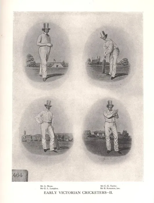 Framed Print : Early Victorian cricketers, 19th century (1912) Framed Print : Early Victorian cricketers, 19th century (1912)