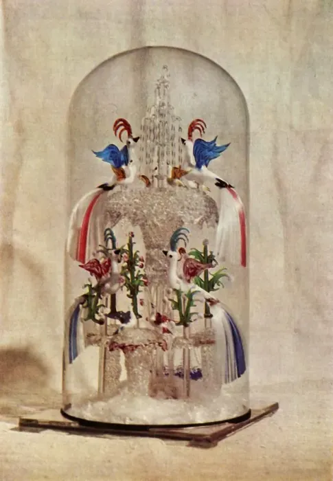 Framed Print : Early Victorian glass fountain with birds, mid 19th century, (1946). Creator: Unknown Framed Print : Early Victorian glass fountain with birds, mid 19th century, (1946). Creator: Unknown