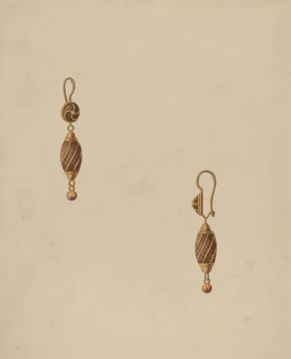 Framed Print : Earring, c. 1936. Creator: Bertha Semple