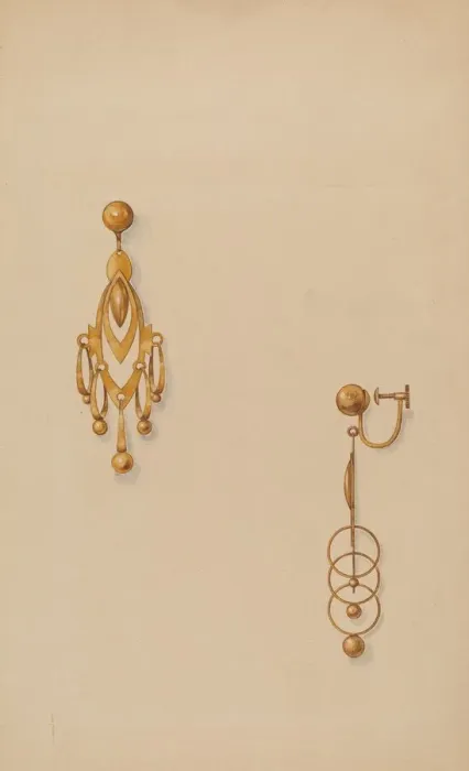Framed Print : Earrings, c. 1937. Creator: Isidore Steinberg Framed Print : Earrings, c. 1937. Creator: Isidore Steinberg