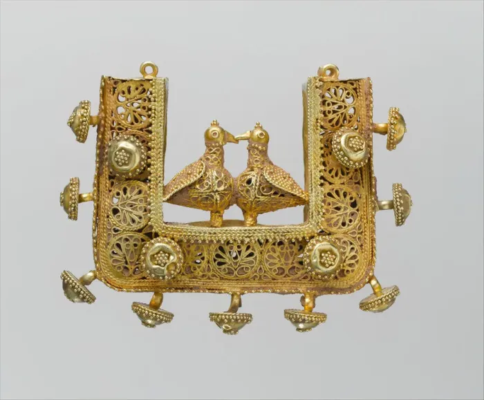 Framed Print : Earrings and Pendant, Iran, 11th-12th century. Creator: Unknown Framed Print : Earrings and Pendant, Iran, 11th-12th century. Creator: Unknown