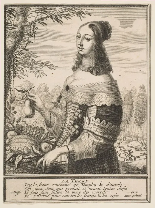 Framed Print : Earth, 1630. Creator: Abraham Bosse Framed Print : Earth, 1630. Creator: Abraham Bosse