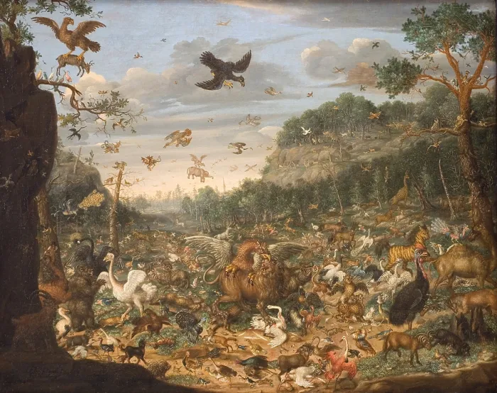 Framed Print : The Earth after the Fall of Man, 1690. Creator: Rosel von Rosenhof, Franz (1626-1700) Framed Print : The Earth after the Fall of Man, 1690. Creator: Rosel von Rosenhof, Franz (1626-1700)