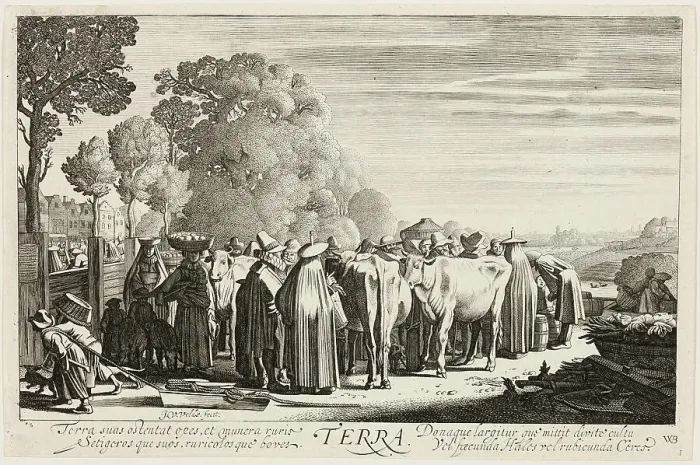 Framed Print : Earth, plate one from The Four Elements, 1622. Creator: Jan van de Velde II Framed Print : Earth, plate one from The Four Elements, 1622. Creator: Jan van de Velde II