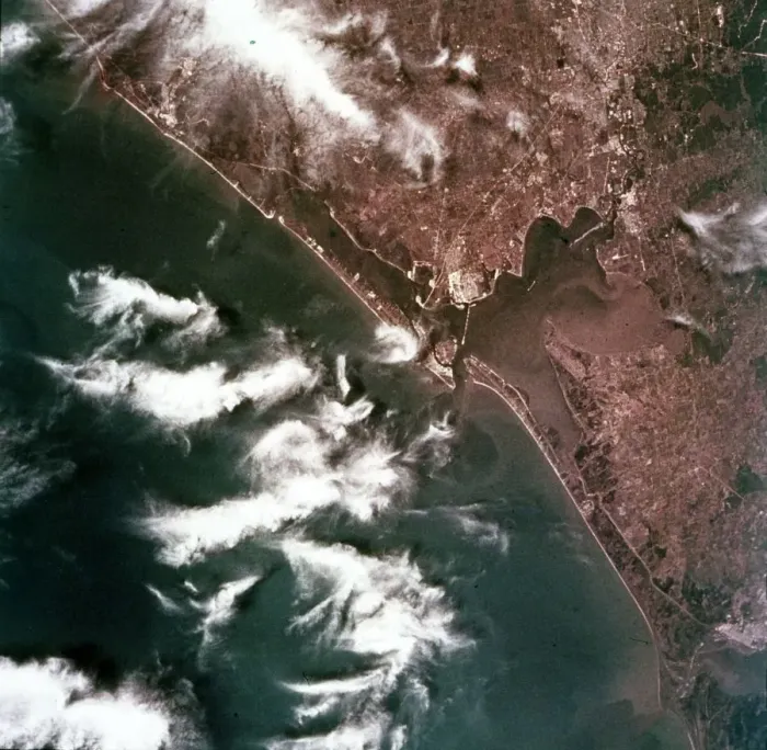 Framed Print : Earth from space - coast of the USA from the Gulf of Mexico, c1980s. Creator: NASA Framed Print : Earth from space - coast of the USA from the Gulf of Mexico, c1980s. Creator: NASA