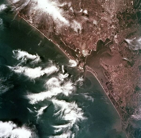 Earth from space - coast of the USA from the Gulf of Mexico, c1980s. Creator: NASA