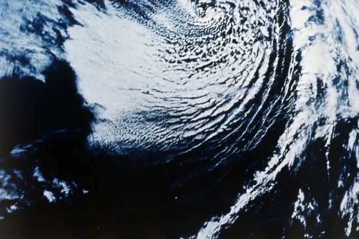 Framed Print : Earth from space - cyclone, c1980s. Creator: NASA Framed Print : Earth from space - cyclone, c1980s. Creator: NASA