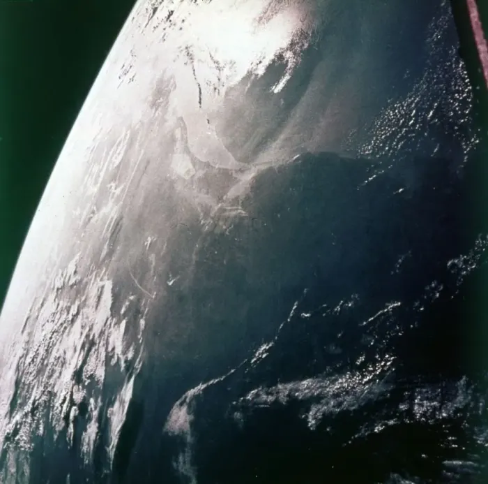 Framed Print : Earth from space - the Gulf coast, Houston and Galveston Bay, USA, c1980s. Creator: NASA Framed Print : Earth from space - the Gulf coast, Houston and Galveston Bay, USA, c1980s. Creator: NASA