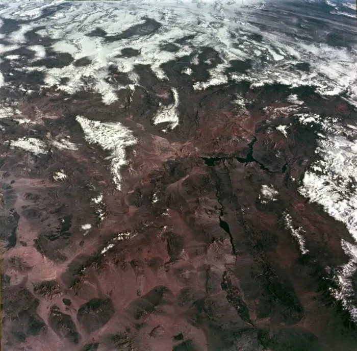Framed Print : Earth from space - Las Vegas and the Mojave Desert, Nevada, USA, c1980s. Creator: NASA Framed Print : Earth from space - Las Vegas and the Mojave Desert, Nevada, USA, c1980s. Creator: NASA