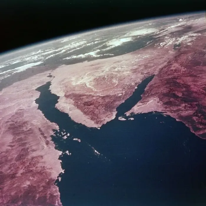 Framed Print : Earth from space - the Sinai Peninsula, Egypt, c1980s. Creator: NASA Framed Print : Earth from space - the Sinai Peninsula, Egypt, c1980s. Creator: NASA