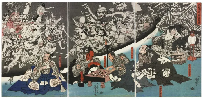 Framed Print : The Earth Spider Generates Monsters at the Mansion of Lord Minamoto Yorimitsu, 1843 Framed Print : The Earth Spider Generates Monsters at the Mansion of Lord Minamoto Yorimitsu, 1843