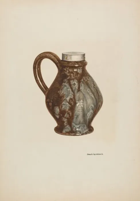 Framed Print : Earthen Jug, c. 1940. Creator: Ursula Lauderdale Framed Print : Earthen Jug, c. 1940. Creator: Ursula Lauderdale
