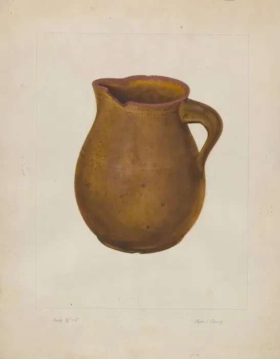 Framed Print : Earthen Pitcher, 1935 / 1942. Creator: Clyde L. Cheney Framed Print : Earthen Pitcher, 1935 / 1942. Creator: Clyde L. Cheney