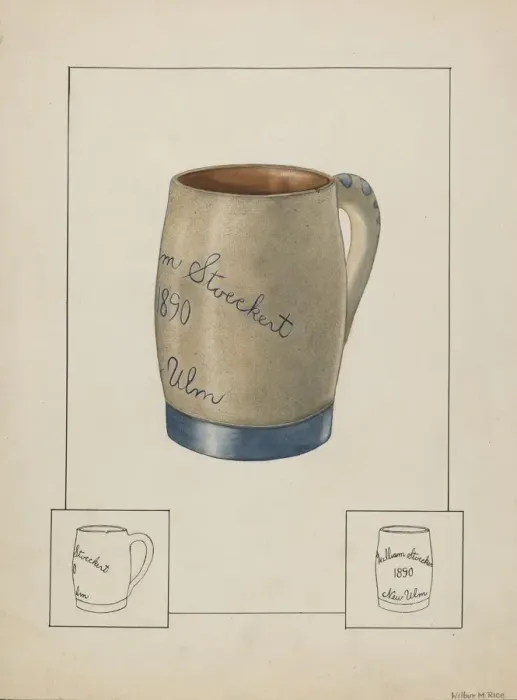 Framed Print : Earthenware Beer Mug, c. 1938. Creator: Wilbur M Rice Framed Print : Earthenware Beer Mug, c. 1938. Creator: Wilbur M Rice