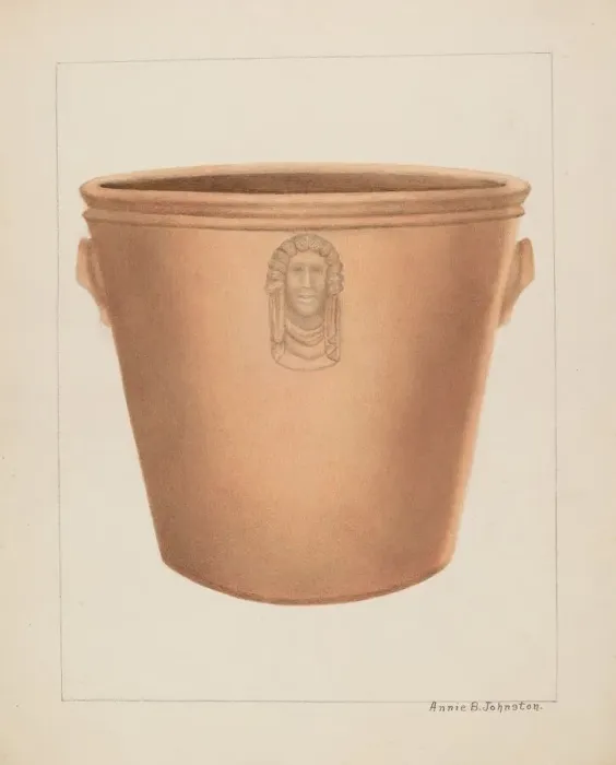 Framed Print : Earthenware Jar, c. 1937. Creator: Annie B Johnston Framed Print : Earthenware Jar, c. 1937. Creator: Annie B Johnston
