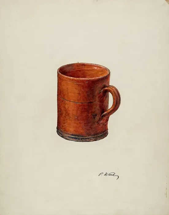 Framed Print : Earthenware Mug, c. 1940. Creator: Paul Ward Framed Print : Earthenware Mug, c. 1940. Creator: Paul Ward
