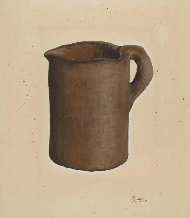 Framed Print : Earthenware Pitcher, c. 1938. Creator: Richard Barnett Framed Print : Earthenware Pitcher, c. 1938. Creator: Richard Barnett