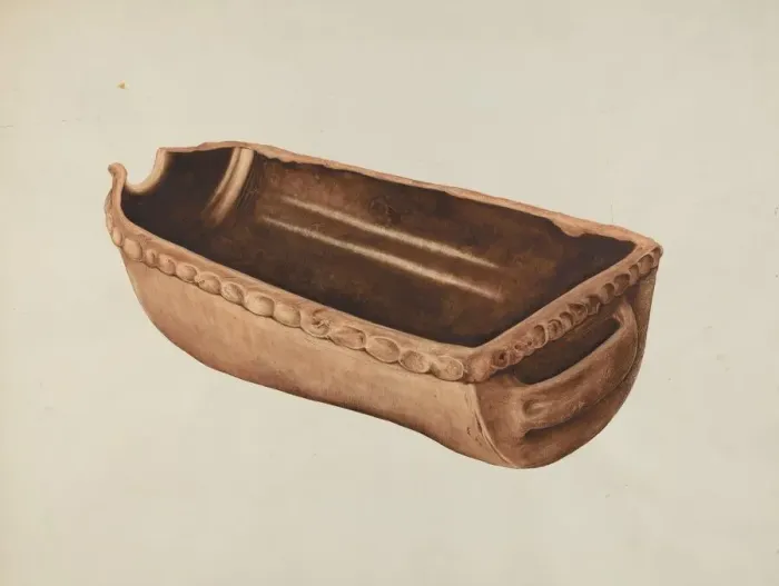 Framed Print : Earthenware Roasting Pot, c. 1938. Creator: Einar Heiberg Framed Print : Earthenware Roasting Pot, c. 1938. Creator: Einar Heiberg