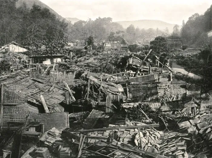 Framed Print : After the earthquake, Gifu, Japan, 1895. Creator: Unknown Framed Print : After the earthquake, Gifu, Japan, 1895. Creator: Unknown