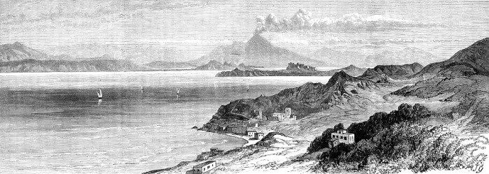 Framed Print : The earthquake in the Island of Ischia: view from the garden of the Gran Sentinella, 1881. Creator: Unknown Framed Print : The earthquake in the Island of Ischia: view from the garden of the Gran Sentinella, 1881. Creator: Unknown