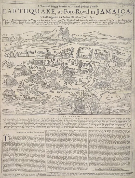 Framed Print : Earthquake at Port Royal, Jamaica, 7th June 1692. Creator: Unknown Framed Print : Earthquake at Port Royal, Jamaica, 7th June 1692. Creator: Unknown