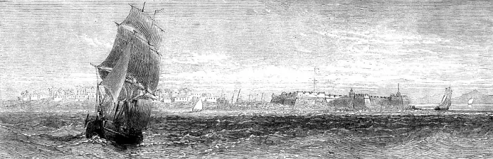 Framed Print : The East African Slave Trade: Mozambique, with Fort St. Sebastian, 1873. Creator: Unknown