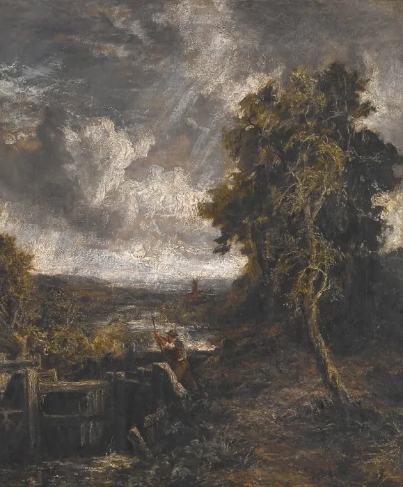 Framed Print : East Bergholt - Lock on Stour, unknown date, c1809. Creator: John Constable Framed Print : East Bergholt - Lock on Stour, unknown date, c1809. Creator: John Constable