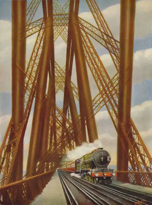 Framed Print : East Coast Express Crossing the Forth Bridge, 1926 Framed Print : East Coast Express Crossing the Forth Bridge, 1926