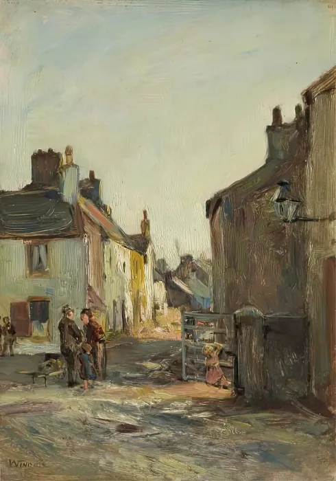 Framed Print : East Coast Street Scene, c1880s. Creator: James Lawton Wingate Framed Print : East Coast Street Scene, c1880s. Creator: James Lawton Wingate