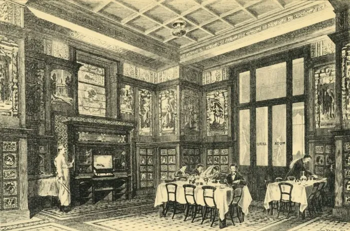 Framed Print : East Dining or Grill Room, c1860s, (1881). Creator: John Watkins Framed Print : East Dining or Grill Room, c1860s, (1881). Creator: John Watkins