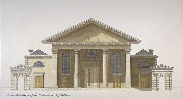 East elevation of the Church of St Paul, Covent Garden, London, c1830
