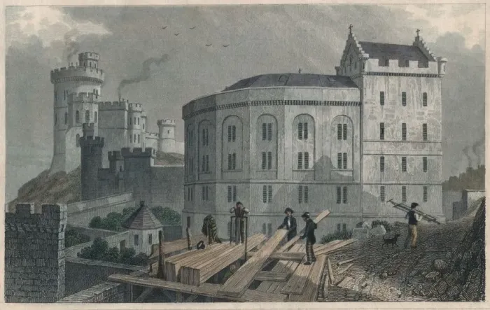Framed Print : East End of the Bridewell, and Jail Governors House, Edinburgh, 1829. Artist: William Tombleson Framed Print : East End of the Bridewell, and Jail Governors House, Edinburgh, 1829. Artist: William Tombleson