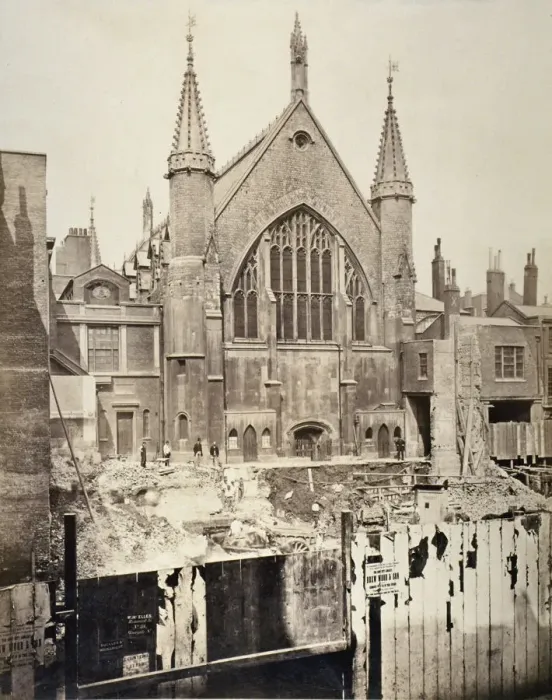 Framed Print : The east end of the Guildhall, from Basinghall Street, City of London, 1869 Framed Print : The east end of the Guildhall, from Basinghall Street, City of London, 1869