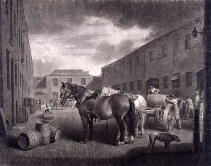 Framed Print : East end of Whitbreads Brewery, Chiswell Street, Islington, London, c1792. Artist Framed Print : East end of Whitbreads Brewery, Chiswell Street, Islington, London, c1792. Artist