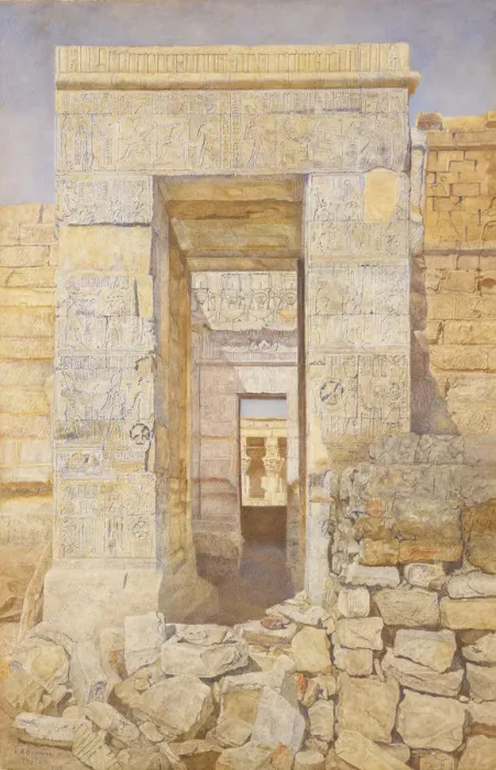 Framed Print : East Entrance, Room of Tiberius, Temple of Isis, Philae, 1905 Framed Print : East Entrance, Room of Tiberius, Temple of Isis, Philae, 1905