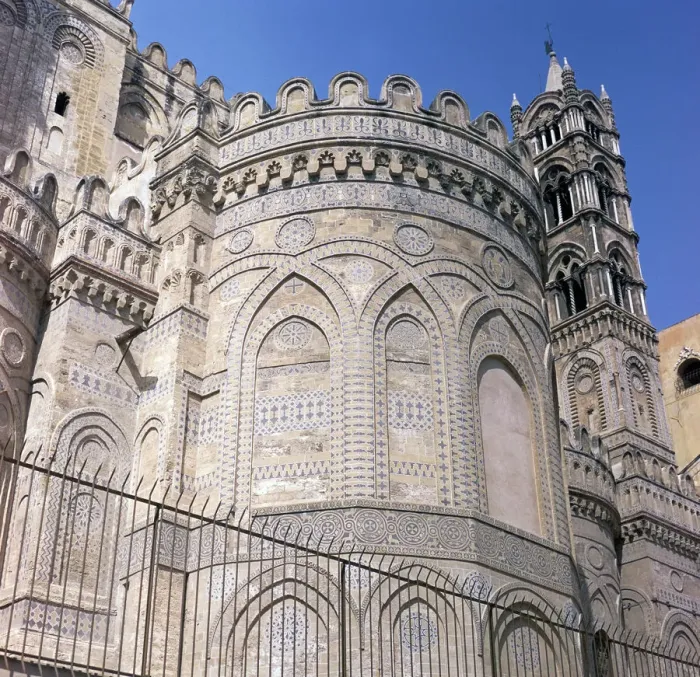 Framed Print : The east facade of Palermo cathedral, 12th century. Artist: Walter Ophamil Framed Print : The east facade of Palermo cathedral, 12th century. Artist: Walter Ophamil