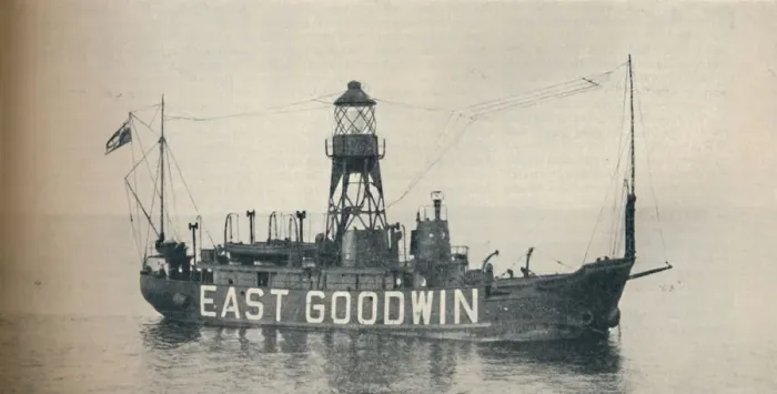 Framed Print : East Goodwin Lightship one and a half miles east of the Goodwin Sands, 1937 Framed Print : East Goodwin Lightship one and a half miles east of the Goodwin Sands, 1937