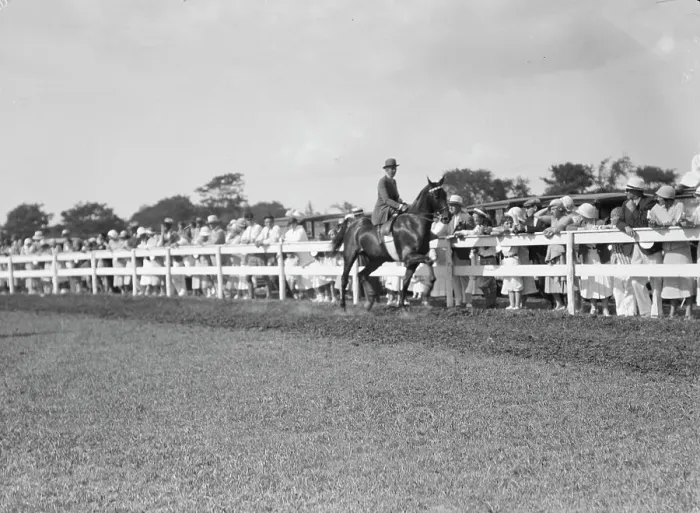 Framed Print : East Hampton horse show, 1932. Creator: Arnold Genthe Framed Print : East Hampton horse show, 1932. Creator: Arnold Genthe