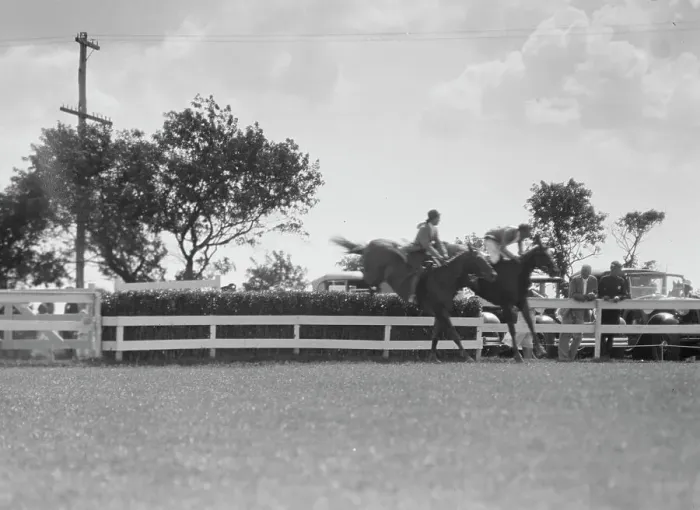 Framed Print : East Hampton horse show, 1932. Creator: Arnold Genthe Framed Print : East Hampton horse show, 1932. Creator: Arnold Genthe