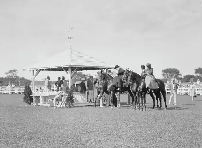 Framed Print : East Hampton horse show, 1932. Creator: Arnold Genthe