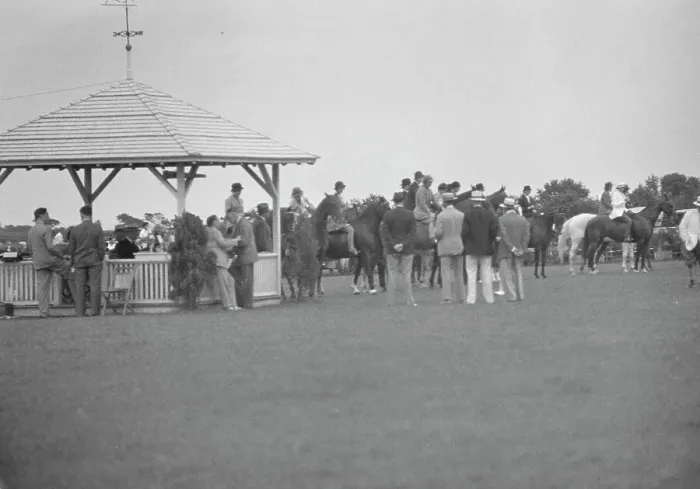 Framed Print : East Hampton horse show, 1933. Creator: Arnold Genthe Framed Print : East Hampton horse show, 1933. Creator: Arnold Genthe