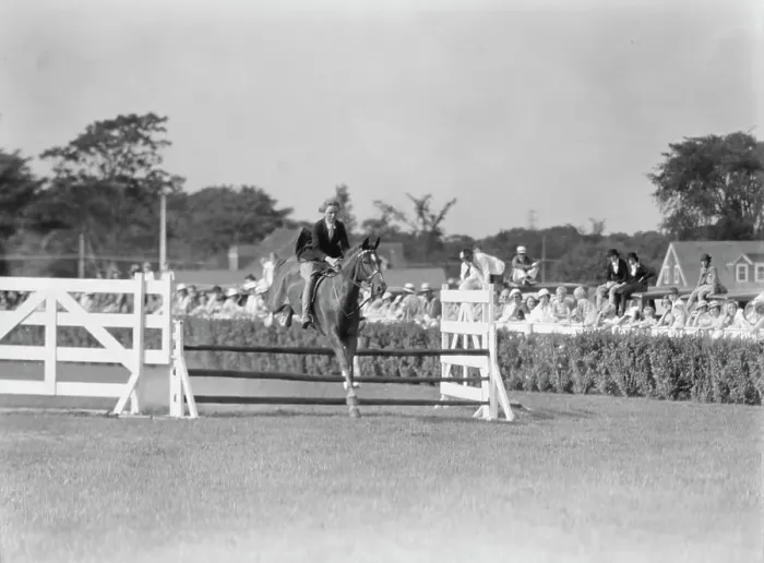 Framed Print : East Hampton horse show, 1934. Creator: Arnold Genthe Framed Print : East Hampton horse show, 1934. Creator: Arnold Genthe