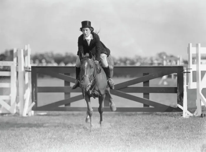 Framed Print : East Hampton horse show, 1934. Creator: Arnold Genthe Framed Print : East Hampton horse show, 1934. Creator: Arnold Genthe
